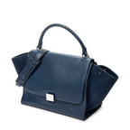 Shoulder Bag Medium Trapeze Navy Grained Calfskin Leather