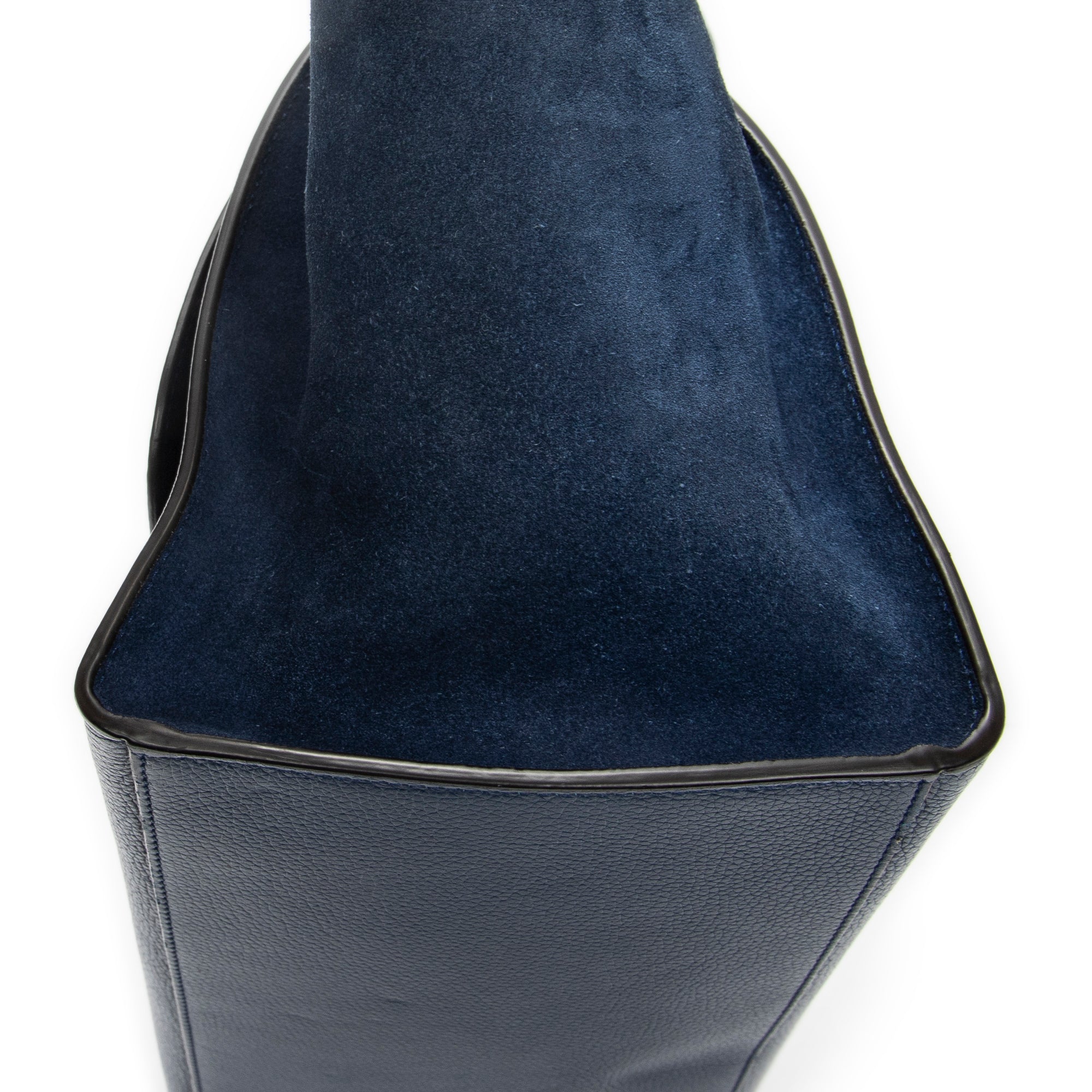 Shoulder Bag Medium Trapeze Navy Grained Calfskin Leather