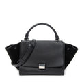 Shoulder Bag Small Trapeze Black Grained Calfskin Leather