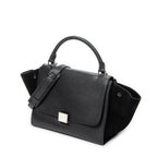 Shoulder Bag Small Trapeze Black Grained Calfskin Leather