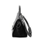 Shoulder Bag Small Trapeze Black Grained Calfskin Leather