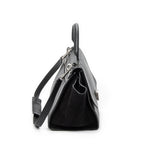Shoulder Bag Small Trapeze Black Grained Calfskin Leather