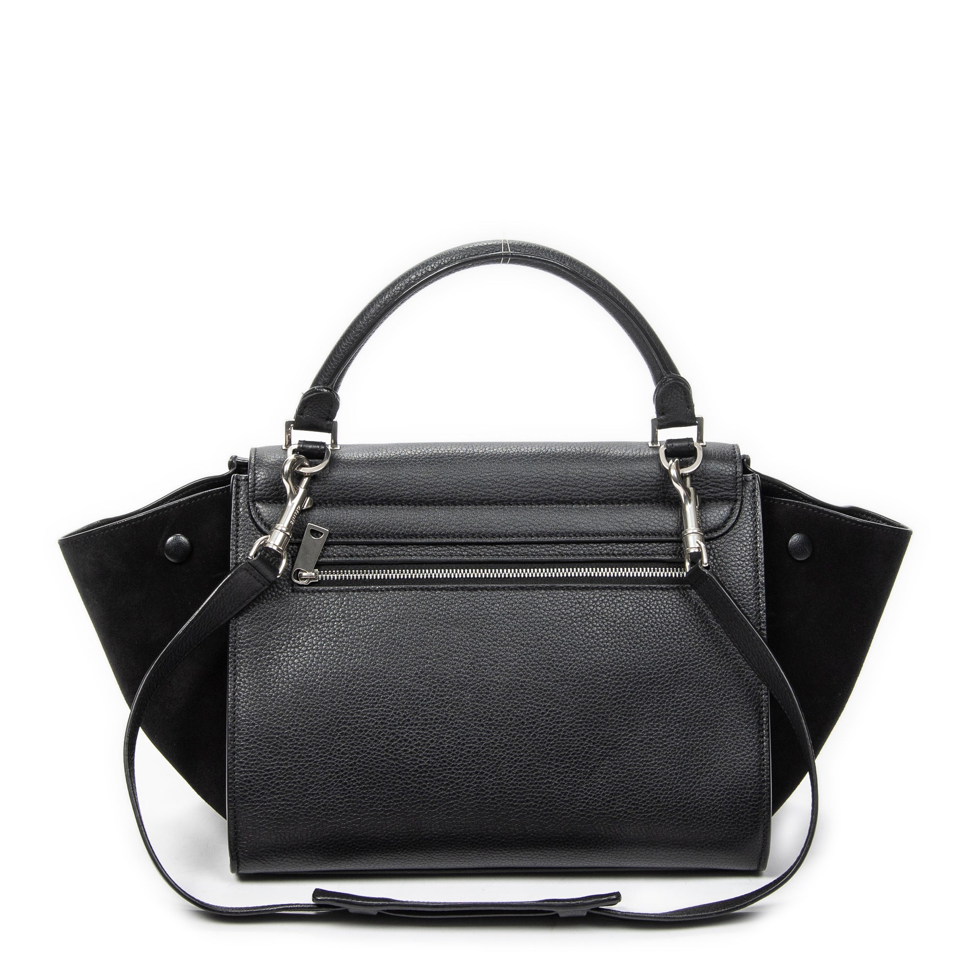 Shoulder Bag Small Trapeze Black Grained Calfskin Leather