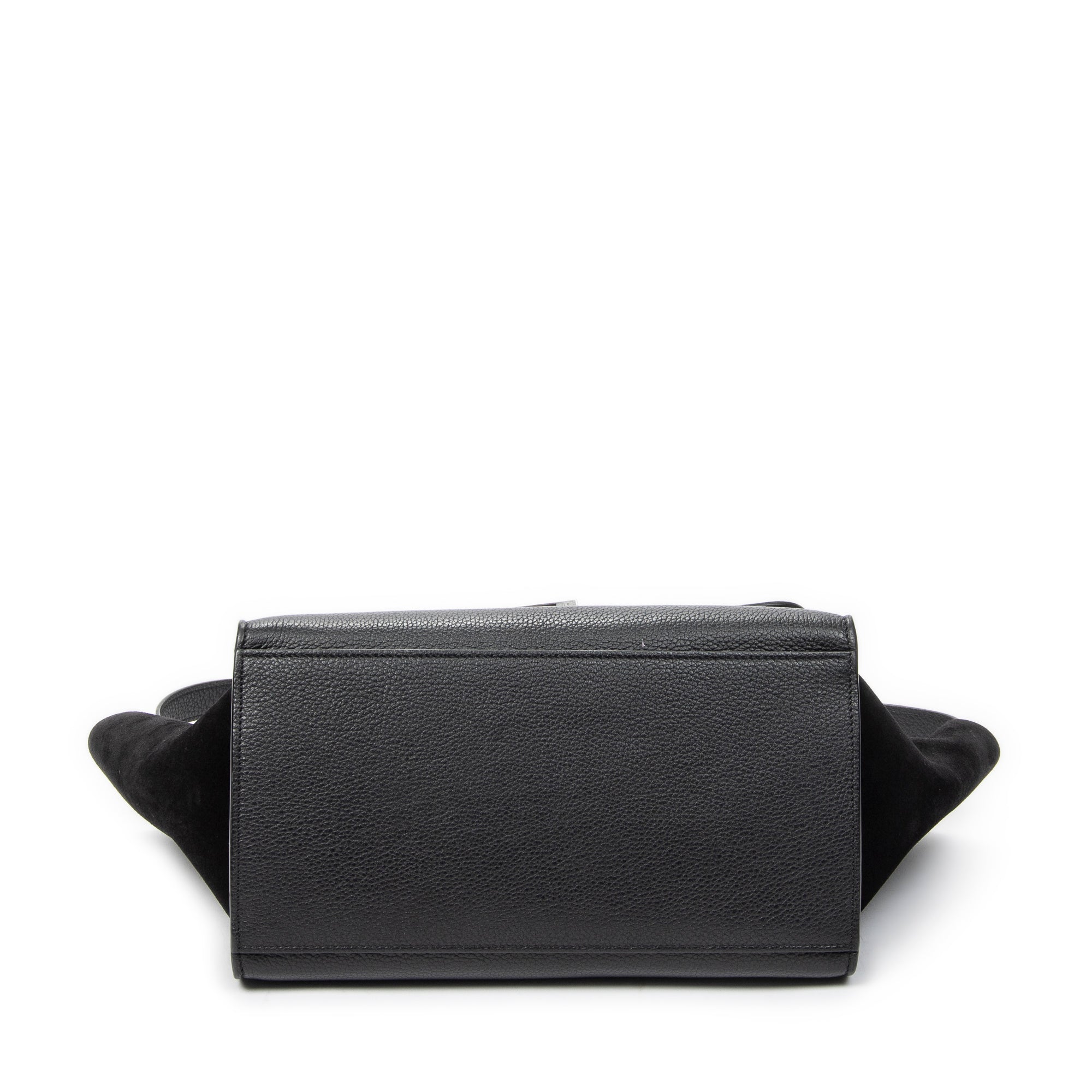 Shoulder Bag Small Trapeze Black Grained Calfskin Leather