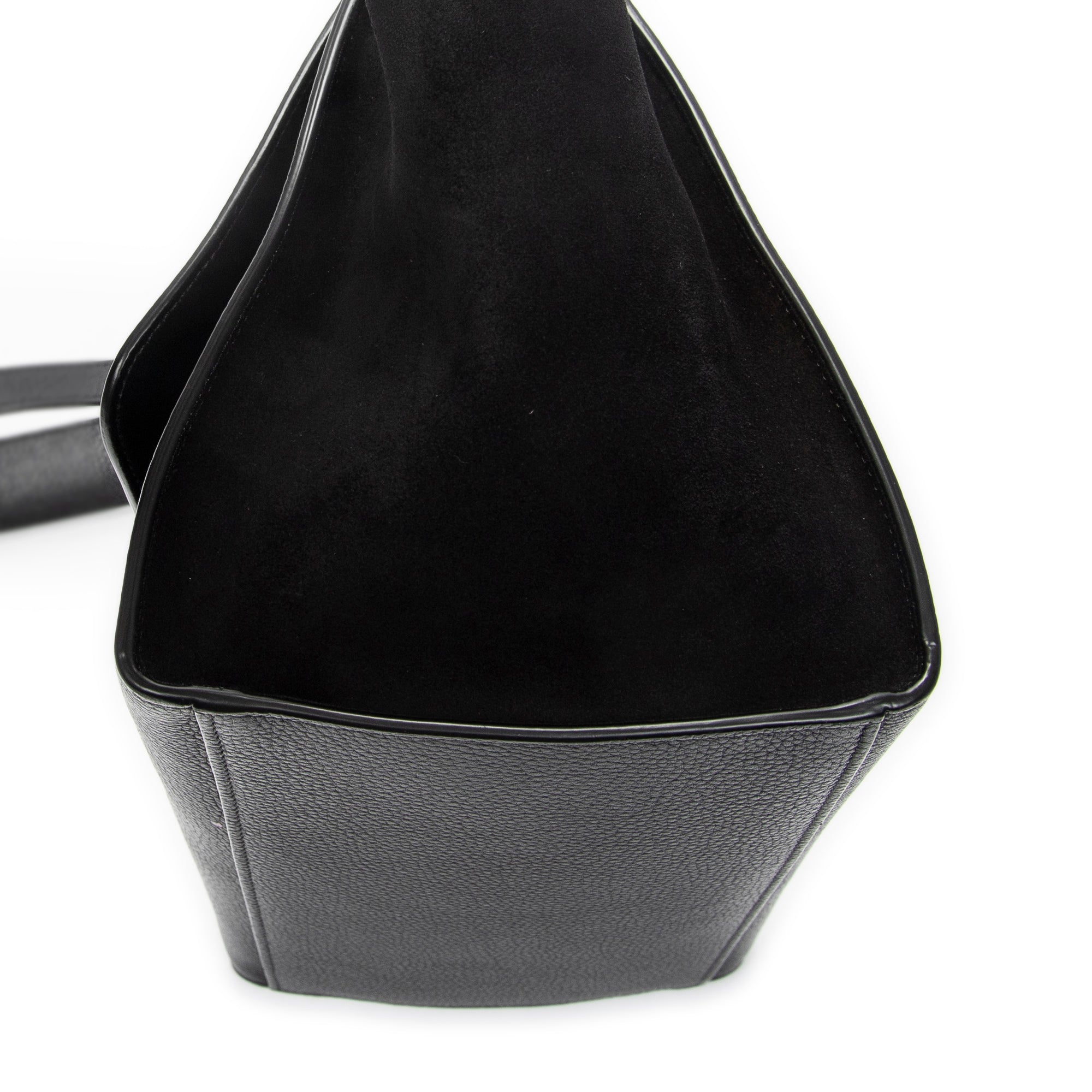 Shoulder Bag Small Trapeze Black Grained Calfskin Leather
