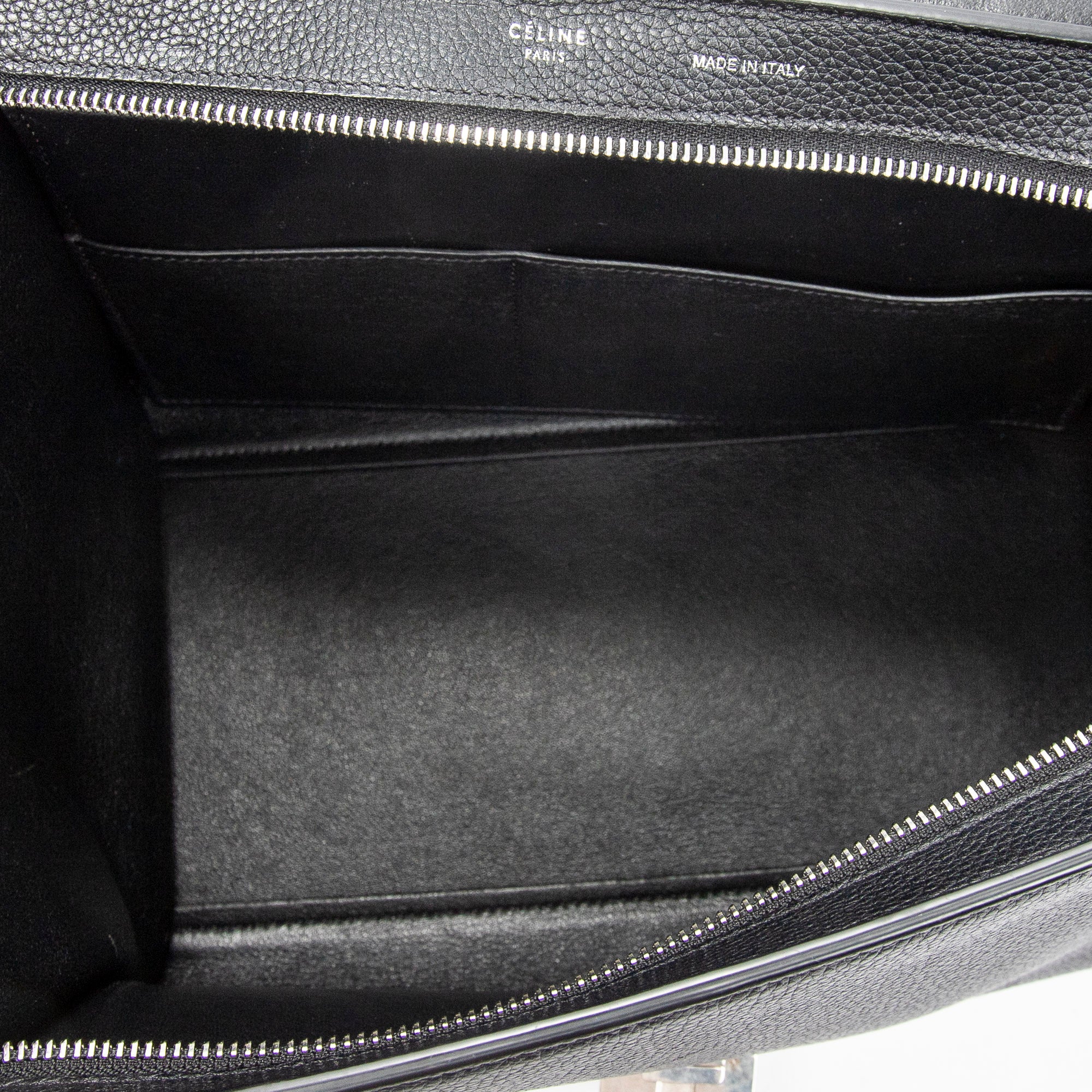 Shoulder Bag Small Trapeze Black Grained Calfskin Leather