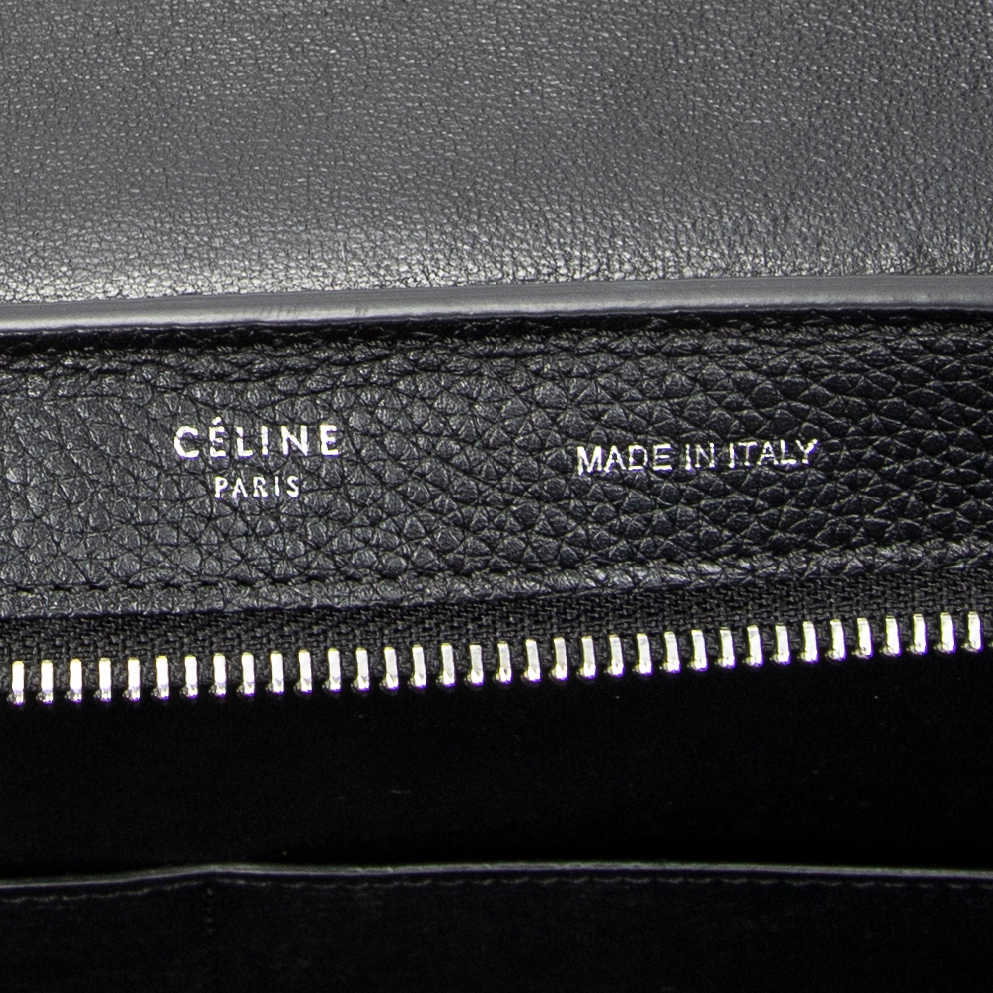 Shoulder Bag Small Trapeze Black Grained Calfskin Leather