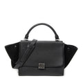 Shoulder Bag Small Trapeze Black Grained Calfskin Leather