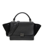 Shoulder Bag Small Trapeze Black Grained Calfskin Leather