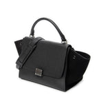 Shoulder Bag Small Trapeze Black Grained Calfskin Leather
