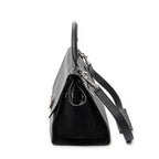 Shoulder Bag Small Trapeze Black Grained Calfskin Leather