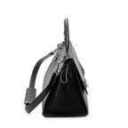 Shoulder Bag Small Trapeze Black Grained Calfskin Leather