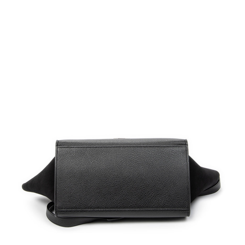 Shoulder Bag Small Trapeze Black Grained Calfskin Leather