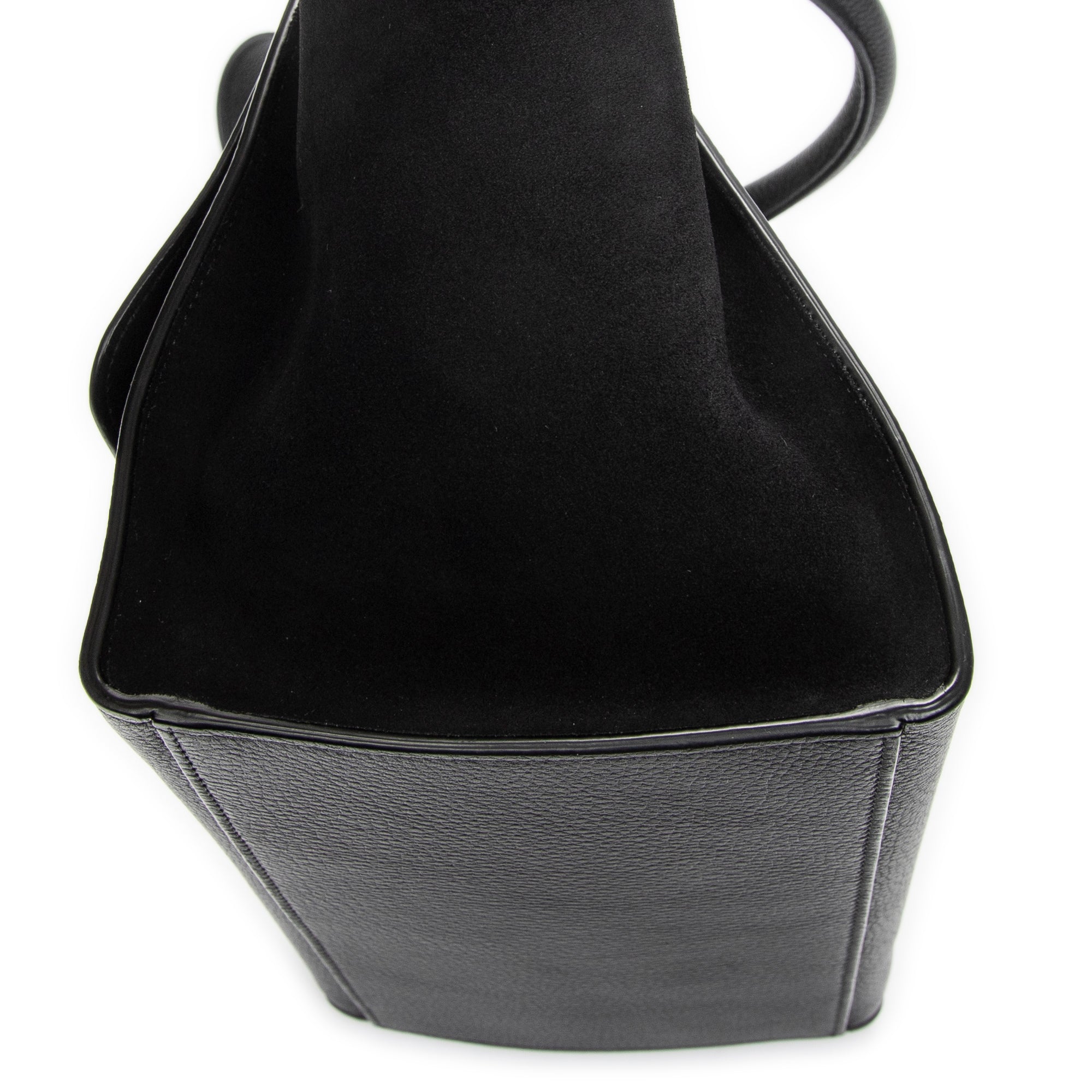 Shoulder Bag Small Trapeze Black Grained Calfskin Leather