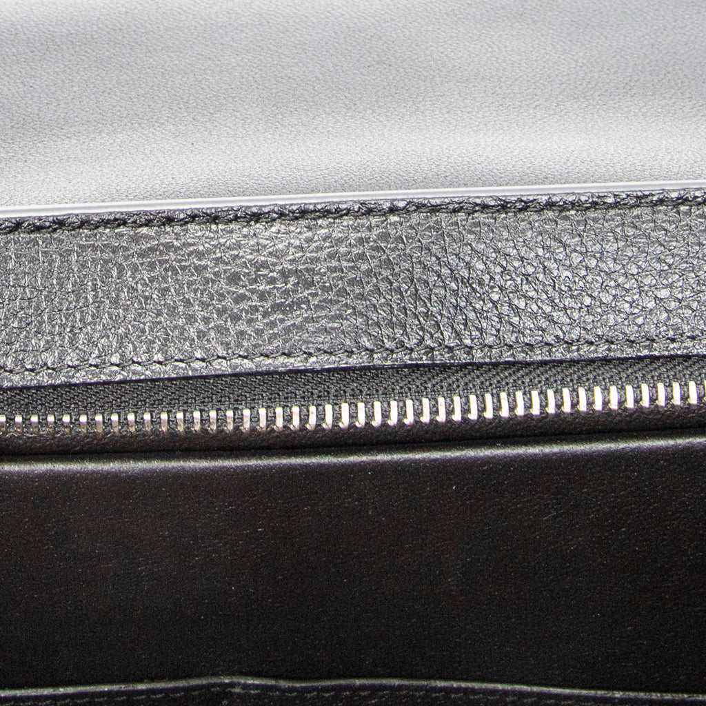 Shoulder Bag Small Trapeze Black Grained Calfskin Leather