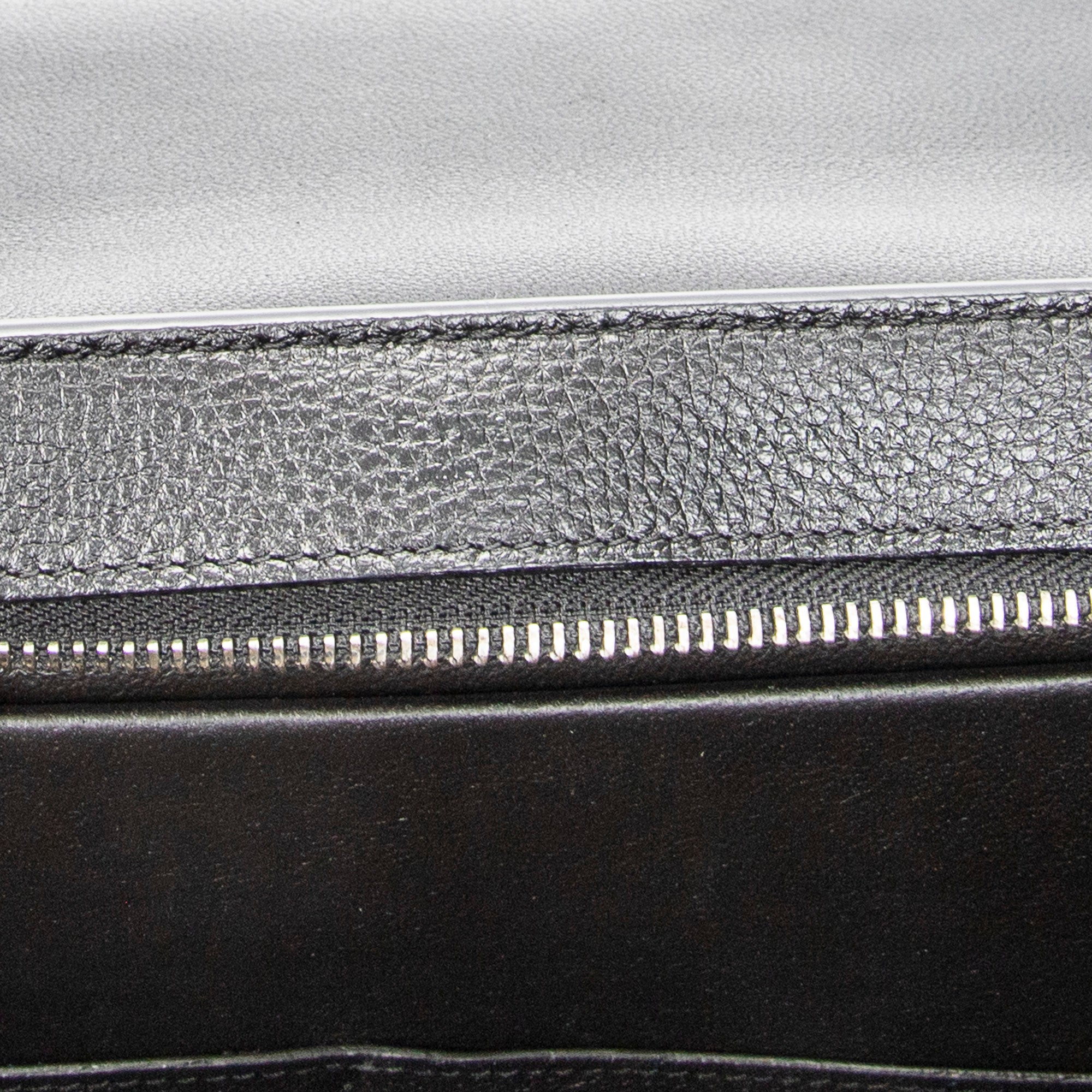 Shoulder Bag Small Trapeze Black Grained Calfskin Leather