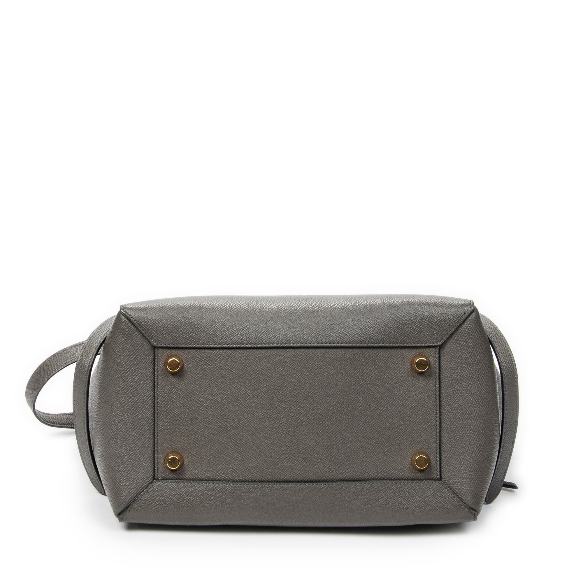 Shoulder Bag Mini Belt Bag Grey Grained Calfskin Leather