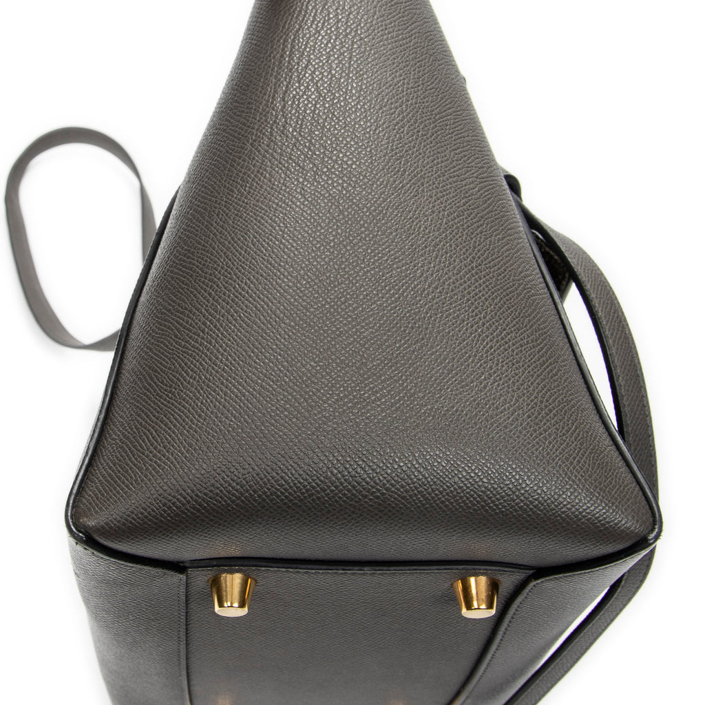Shoulder Bag Mini Belt Bag Grey Grained Calfskin Leather