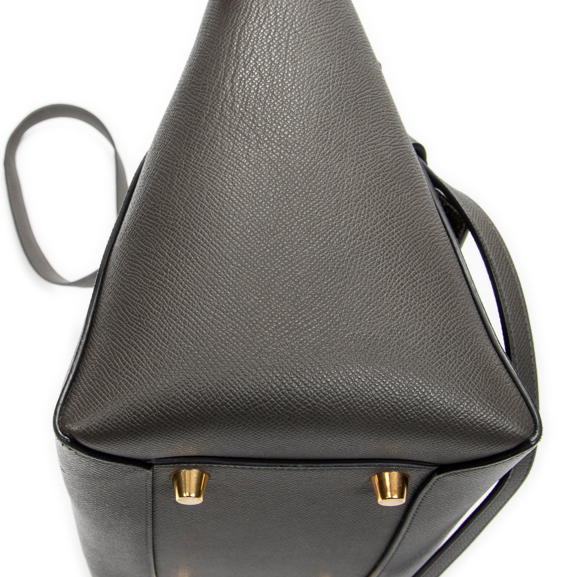 Shoulder Bag Mini Belt Bag Grey Grained Calfskin Leather
