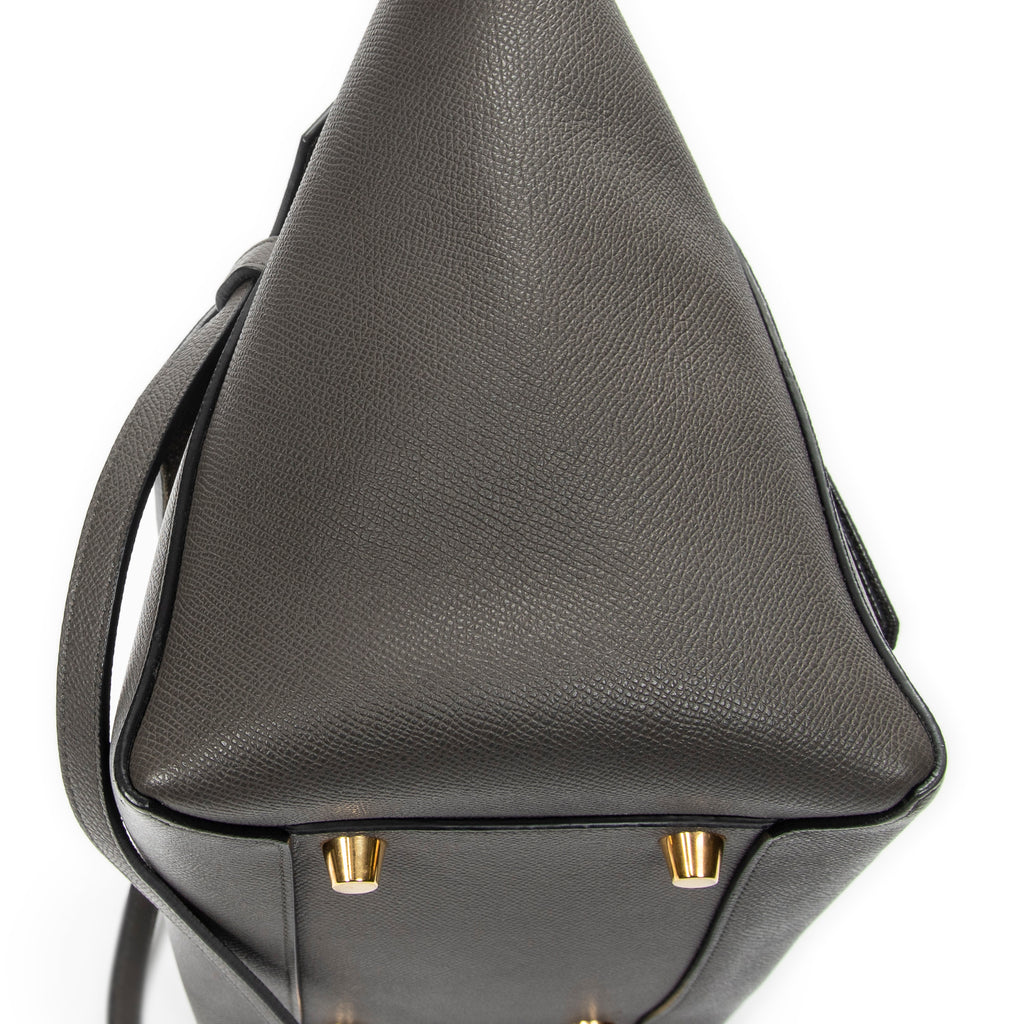 Shoulder Bag Mini Belt Bag Grey Grained Calfskin Leather