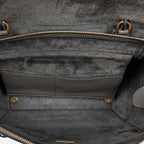 Shoulder Bag Mini Belt Bag Grey Grained Calfskin Leather