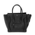 Handbag Micro Luggage Black Grained Calfskin Leather
