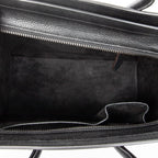 Handbag Micro Luggage Black Grained Calfskin Leather