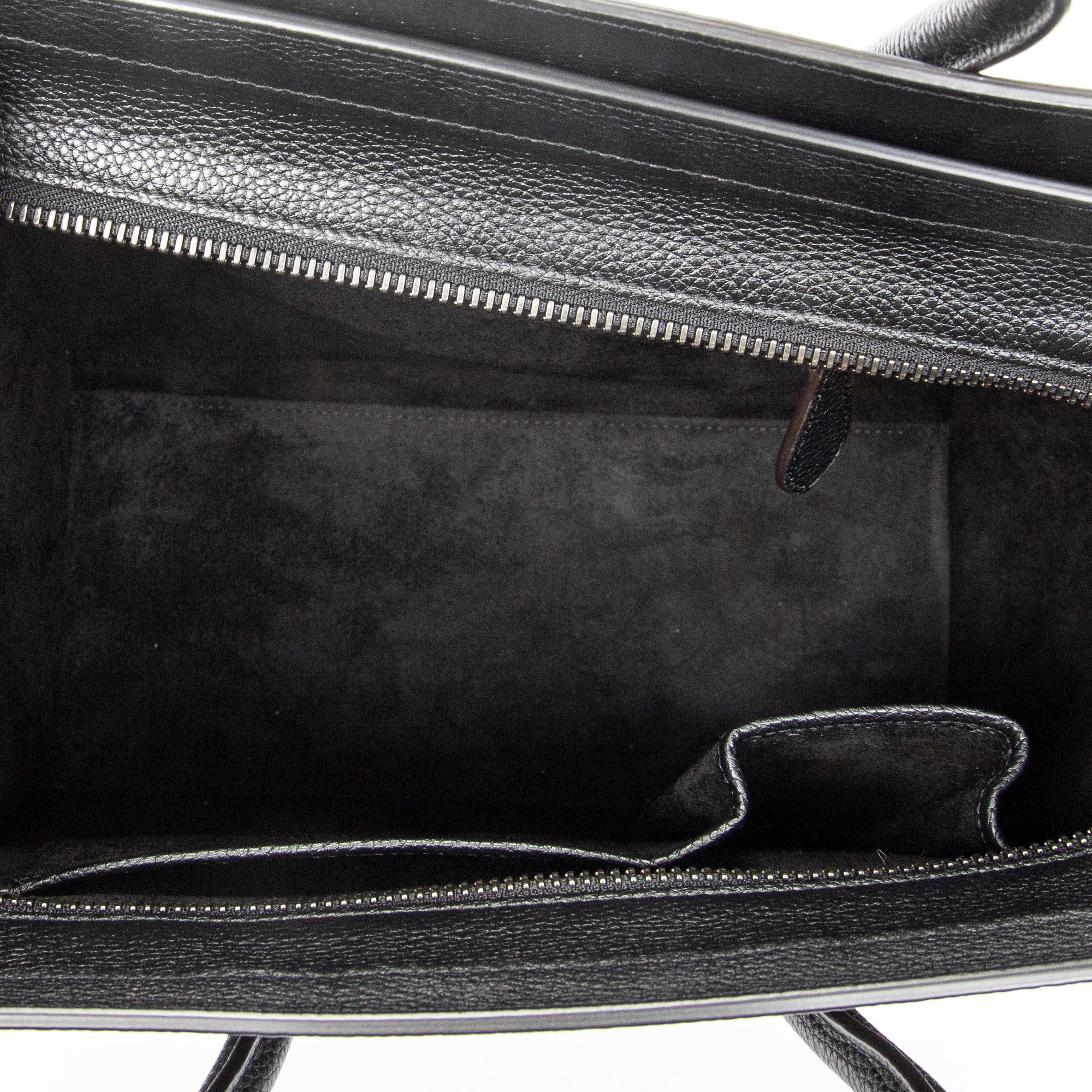 Handbag Micro Luggage Black Grained Calfskin Leather