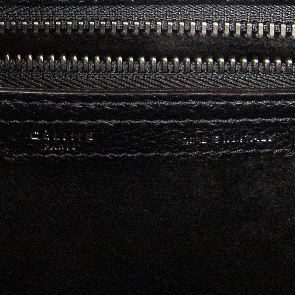 Handbag Micro Luggage Black Grained Calfskin Leather