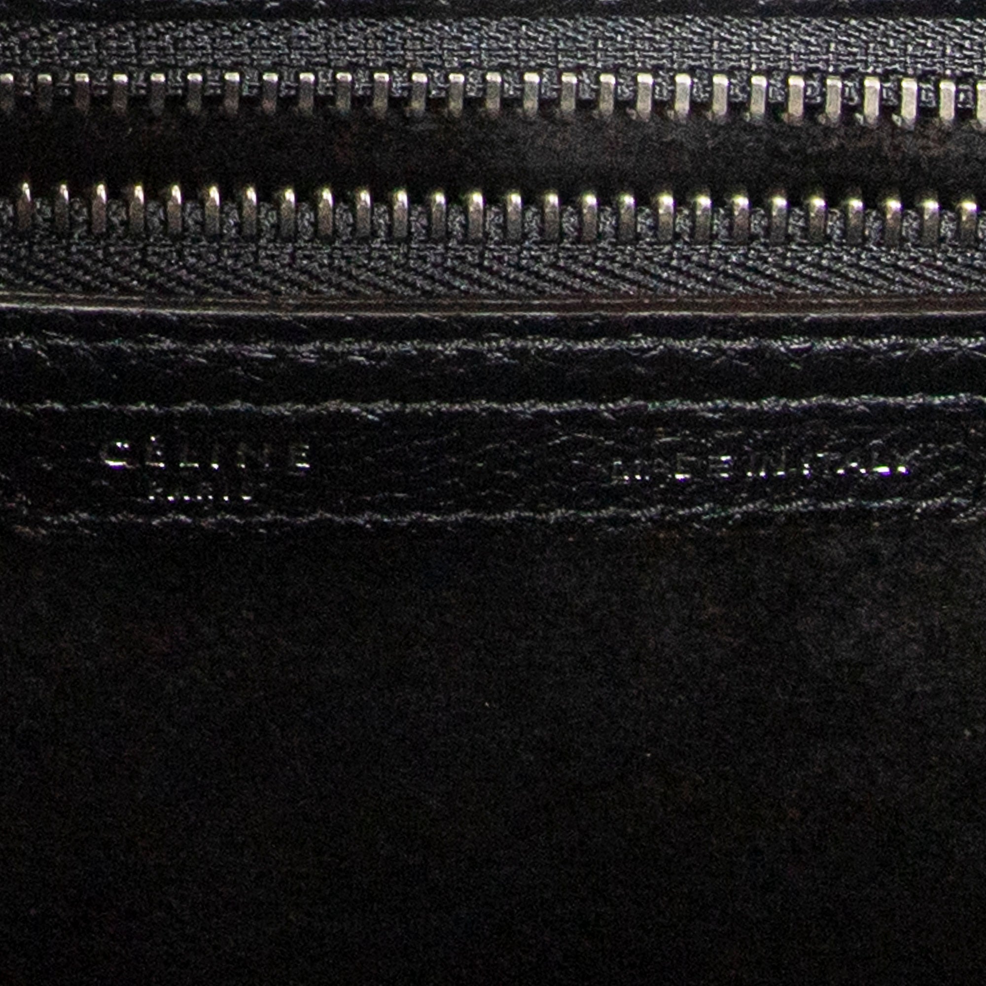 Handbag Micro Luggage Black Grained Calfskin Leather
