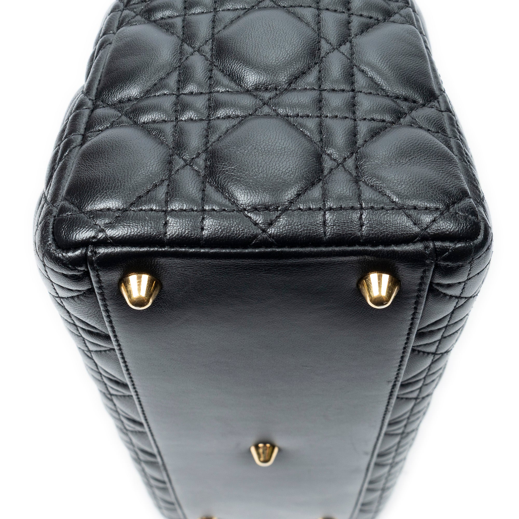 Shoulder Bag Large Lady Dior Zip Black Cannage Lambskin Leather