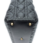 Shoulder Bag Large Lady Dior Zip Black Cannage Lambskin Leather