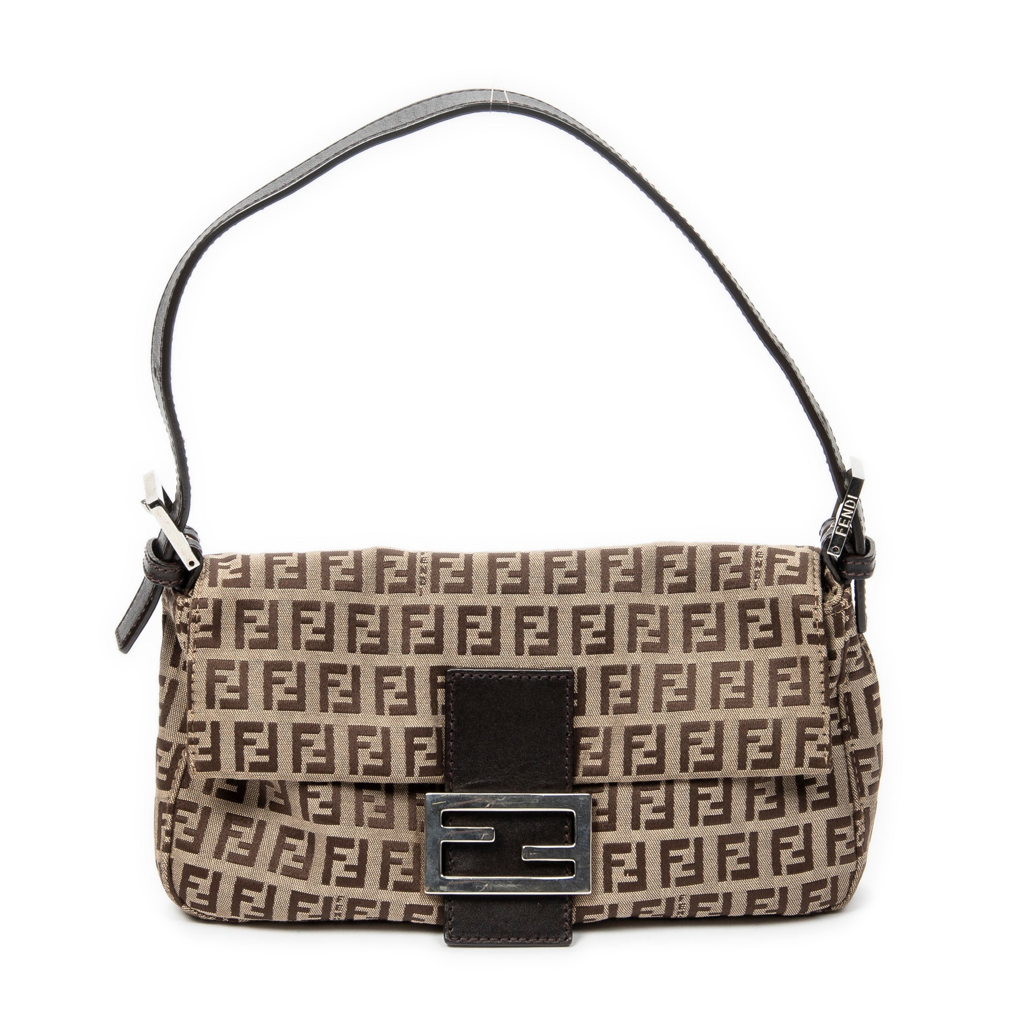 Shoulder Bag Baguette Brown Zucchino Canvas