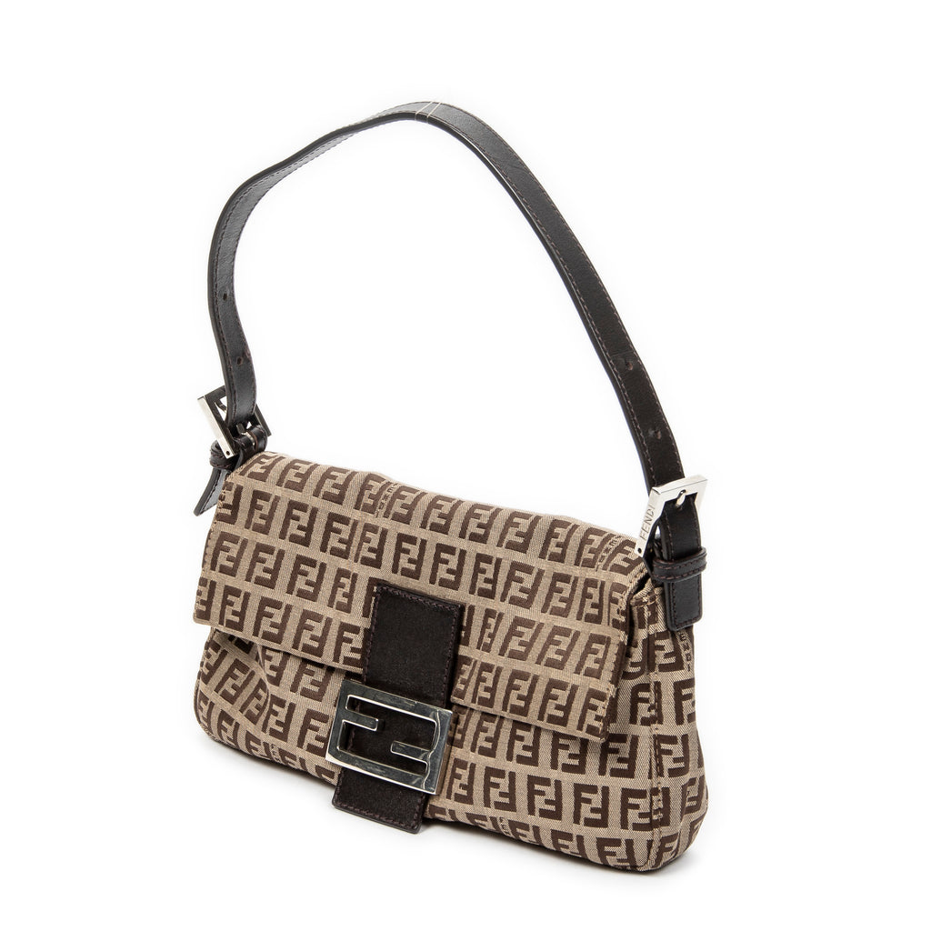 Shoulder Bag Baguette Brown Zucchino Canvas