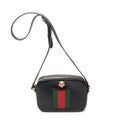 Bolso al hombro Web Animalier Disco Bandolera Piel de becerro graneada negra