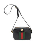 Bolso al hombro Web Animalier Disco Bandolera Piel de becerro graneada negra