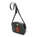 Shoulder Bag Web Animalier Disco Crossbody Black Grained Calfskin Leather