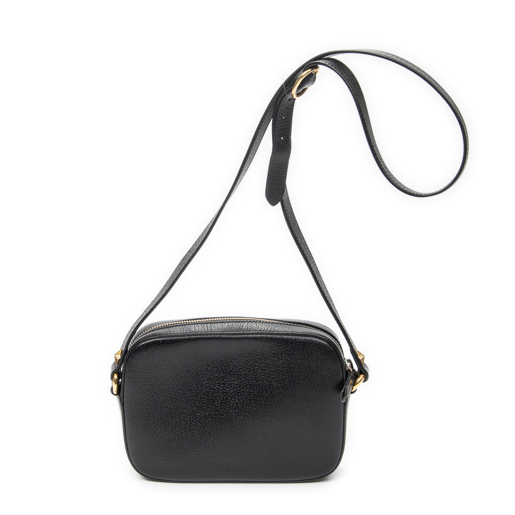 Shoulder Bag Web Animalier Disco Crossbody Black Grained Calfskin Leather
