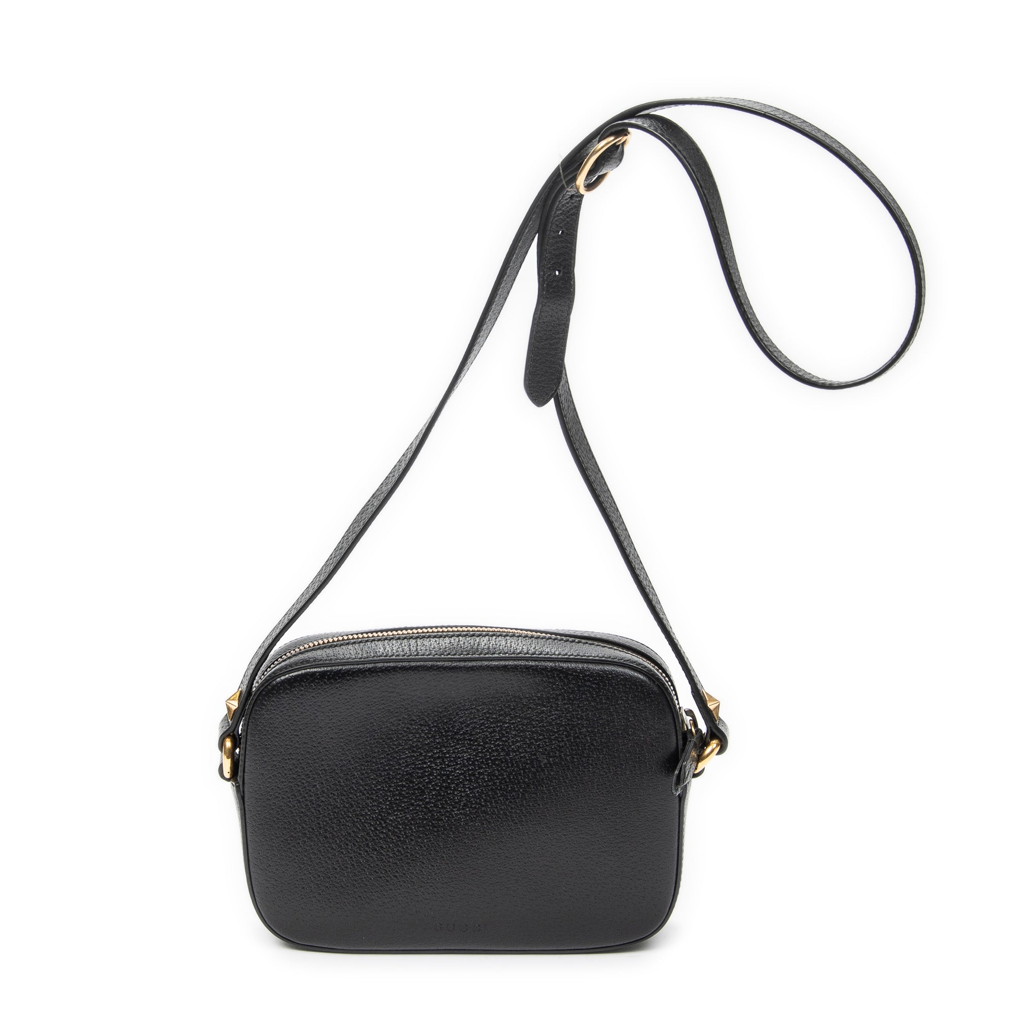 Shoulder Bag Web Animalier Disco Crossbody Black Grained Calfskin Leather