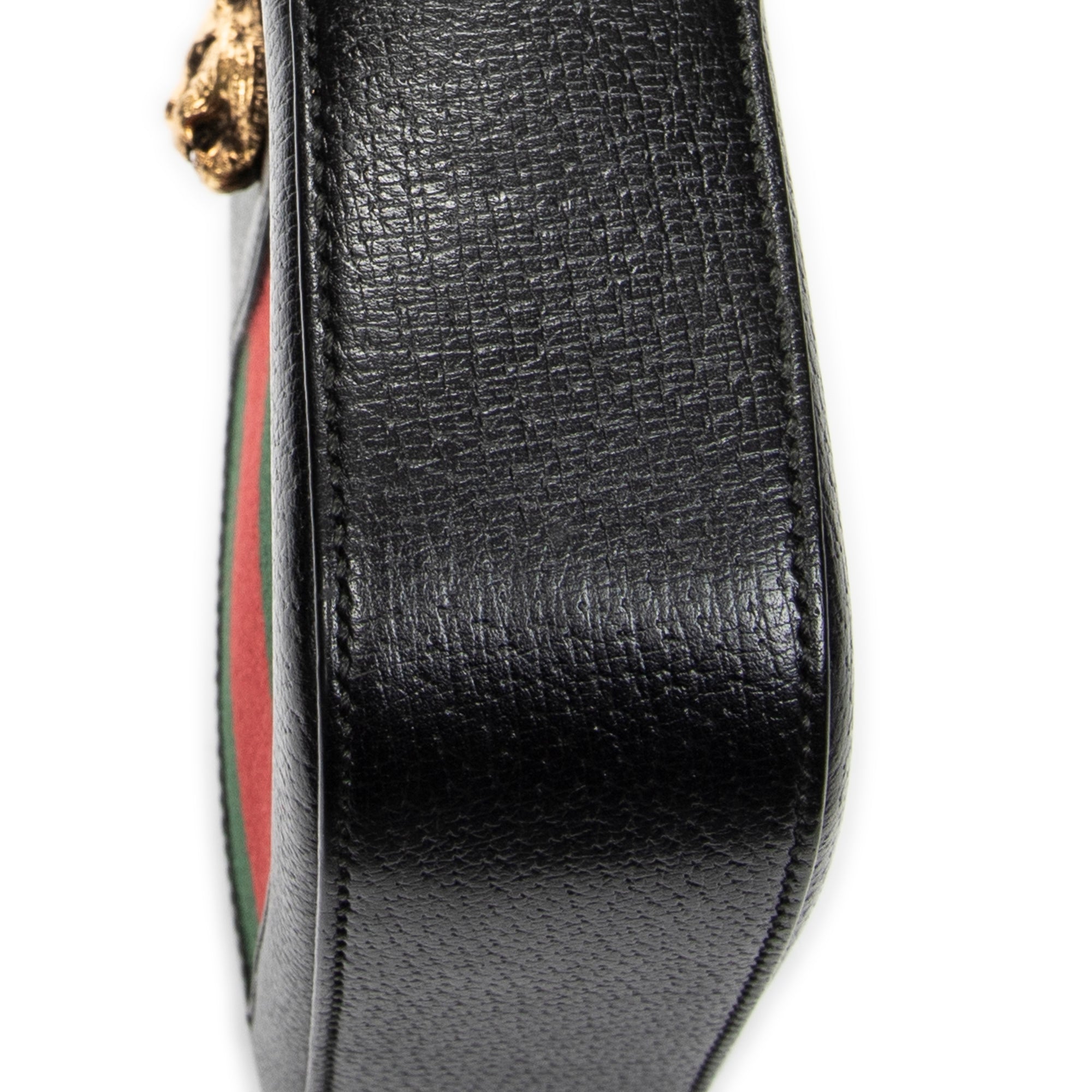 Shoulder Bag Web Animalier Disco Crossbody Black Grained Calfskin Leather