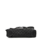 Bolso de Hombro Horsebit Chain Solapa Lona Monogram Negro