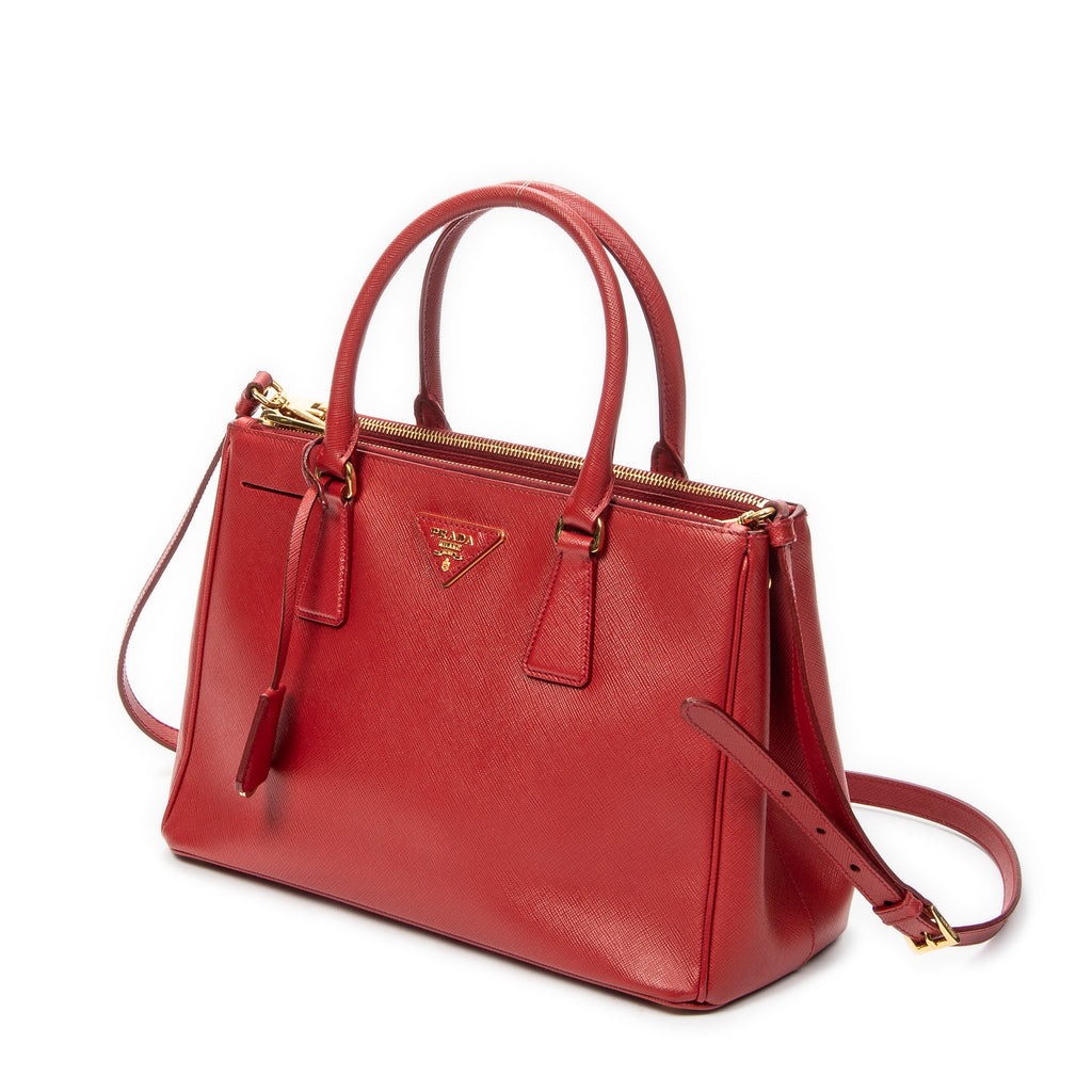 Shoulder Bag Medium Galleria Double Zip Tote Red Saffiano Leather
