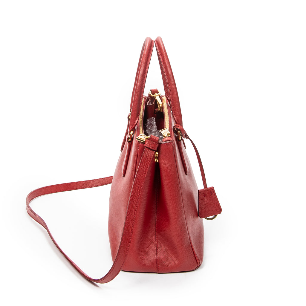 Shoulder Bag Medium Galleria Double Zip Tote Red Saffiano Leather
