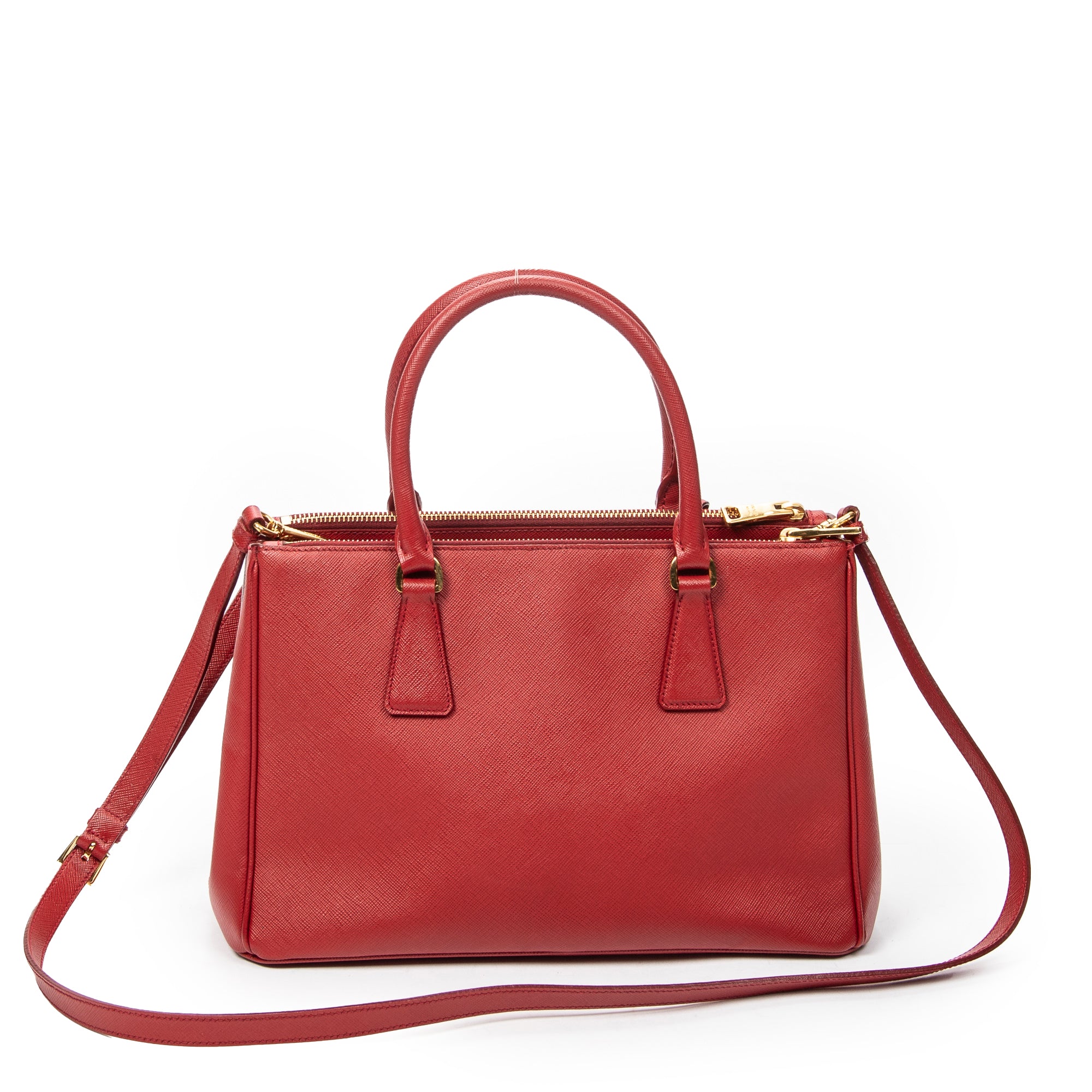 Shoulder Bag Medium Galleria Double Zip Tote Red Saffiano Leather