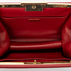 Shoulder Bag Frame Crossbody Red Saffiano Leather