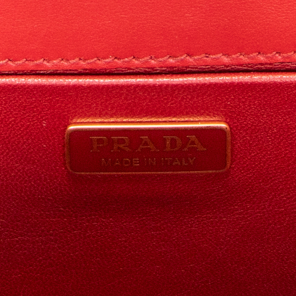 Shoulder Bag Frame Crossbody Red Saffiano Leather