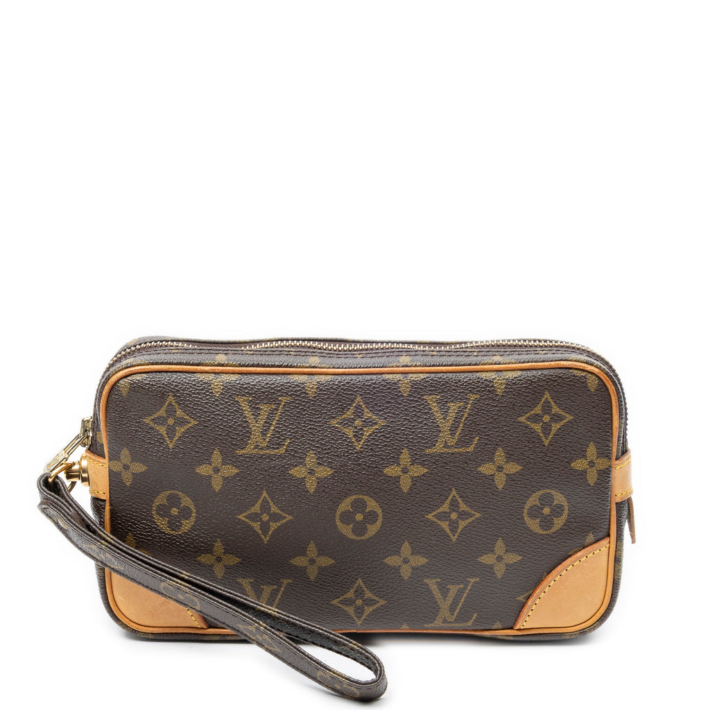 Clutch Marly Dragonne PM Brown Monogram Canvas