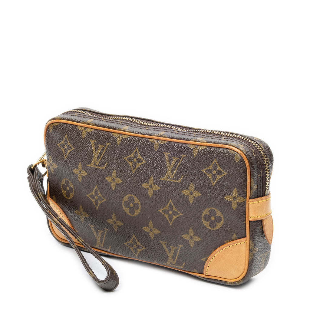 Clutch Marly Dragonne PM Brown Monogram Canvas