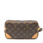 Clutch Marly Dragonne PM Brown Monogram Canvas