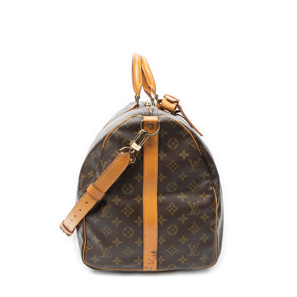 Travel Bag Keepall Bandouliere 55 Brown Monogram Canvas